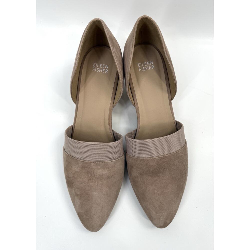 Eileen Fisher Hilly Wedge d'Orsay Pump taupe suede Women’s 11 Slip On Shoes - Picture 5 of 8